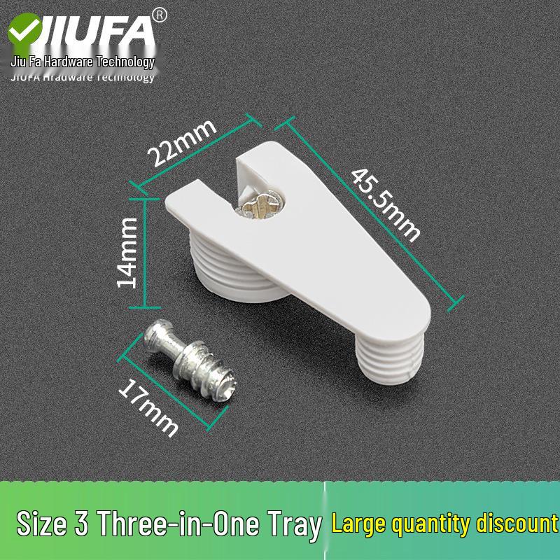 Minimalist Gunmetal Gray 3-in-1 Shelf Bracket & 12mm Cabinet Connector