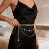 Vintage European Body Chain With Pearl Multilayer Design For Casual Summer Wear