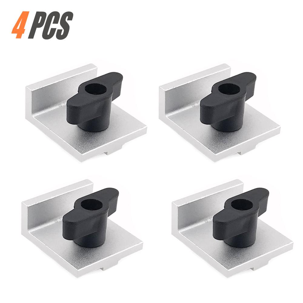 

4 Pcs T-Track Lnline and Short Stop Kit Universal Fit T Track Stop Block for T-Track Woodworking Sanding and Routing