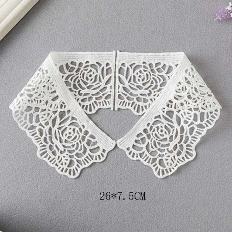 Lace Fabric Neckline Detachable Fake Collar DIY Breathable Scarf Around Neck Flower Sweet Hollow Comfortable Patch