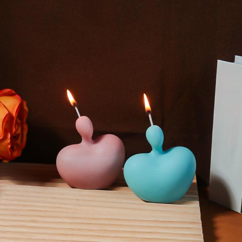 Silicone Candle Mold 3D Heart Shape Room Decors Molds Portrait Art Supplies Silicone Texture for Crafting and Decors