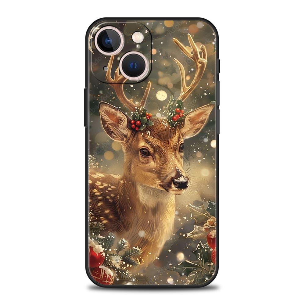 Cartoon Animal Deer Phone Case Cover for iPhone 17 16 15 14 13 12 Pro Max 11 Pro Max 17 AIR Plus Shockproof Soft TPU Shell Capas