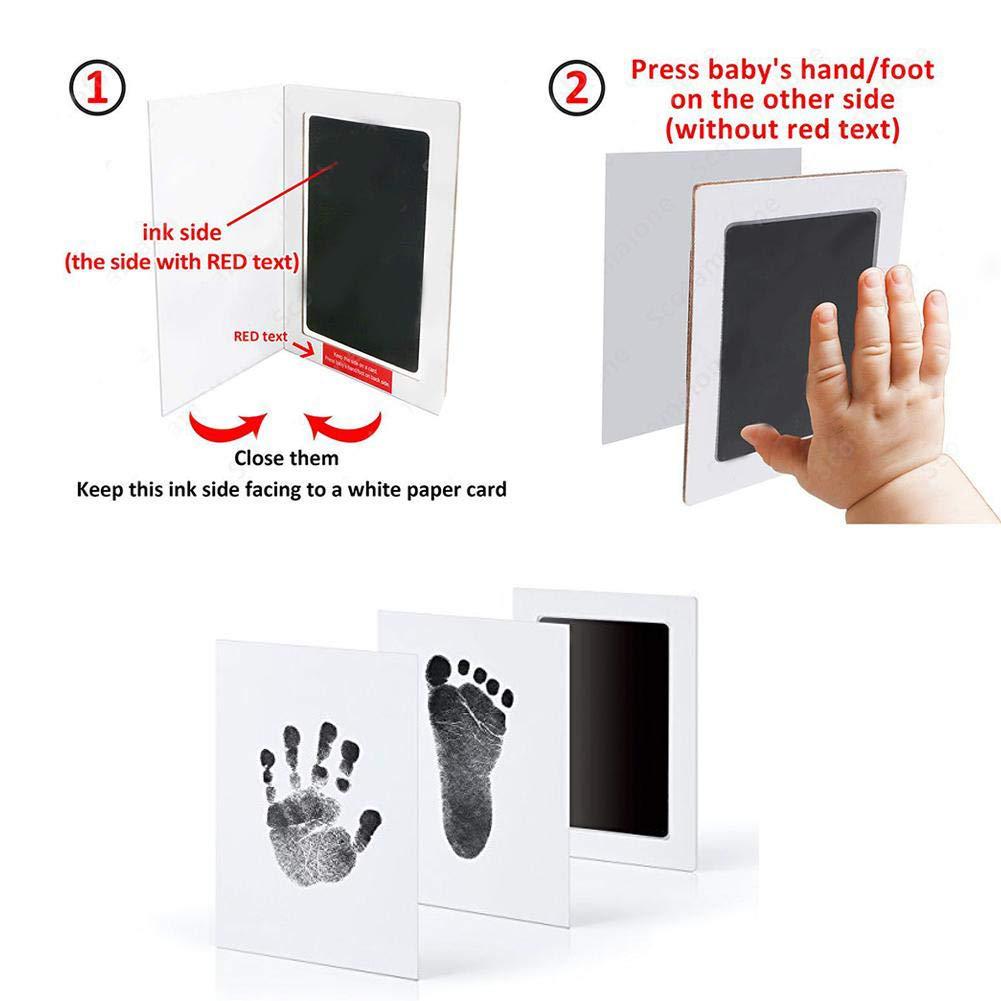Black & White Baby Handprint & Footprint Frame with Washable, Non-Sticky Ink