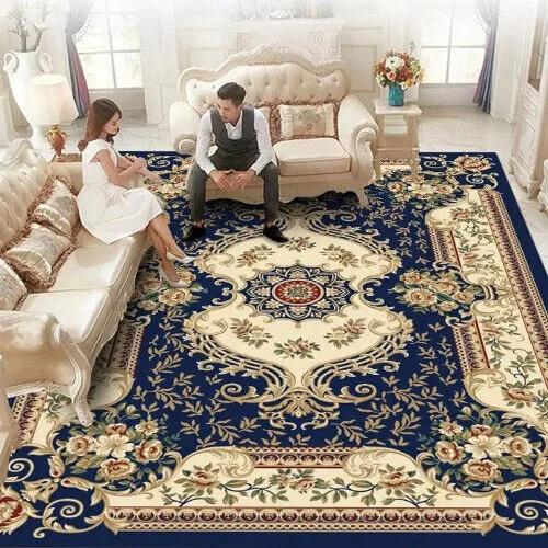 European Luxury Living Room Carpet Bedroom Bedside Large Floor Mat Washable Non-slip Bathroom Area Footpad Cloakroom Decor Rug