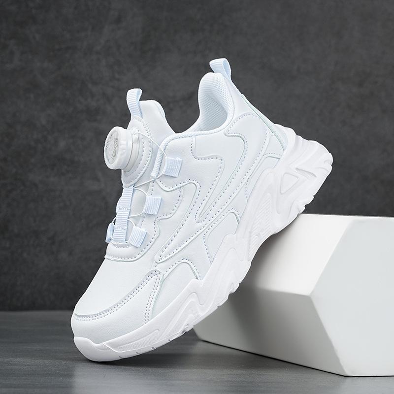 Student leather surface gas network non-slip children's waterproof shoes casual breathable sports shoes autumn 2025 surface sports small new