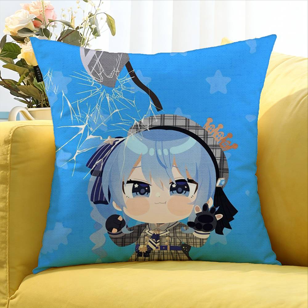 Hololive VTuber Kawaii Hoshimachi Suisei World Various Sizes Square Pillow Case For Car Home Bedchamber Decor
