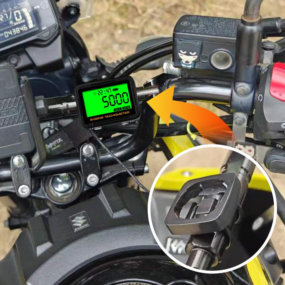 Replaceable Motorcycle Tachometer Digital Big Screen Display 0-18000 RPM Gauge Tach Hour Meter For Boat Moto Chainsaw Waterproof