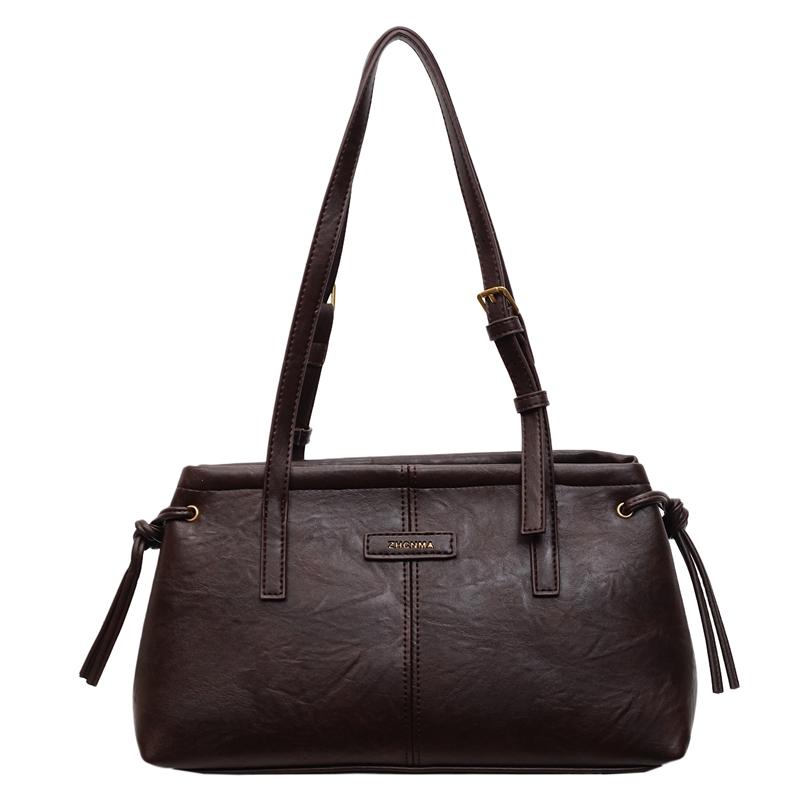 

Small PU Leather Tote Bag for Women Square Shoulder Bags 2025 Designer Luxury Brand Solid Color Handbags and Purses 33cmx19cmx12cm кавовий