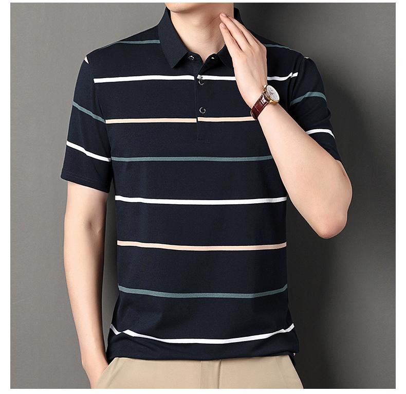 T-shirt da uomo a maniche corte tinta unita estiva Sottile Polo da uomo con colletto a revers da lavoro