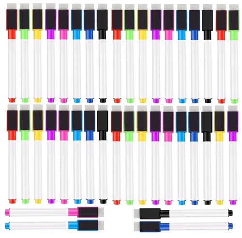 YAJNAS 40 Pcs Whiteboard Marker Dry Erase Markers Fine Point Tip, 40 Colors White Board Markers, Dry Erase Marker with E
