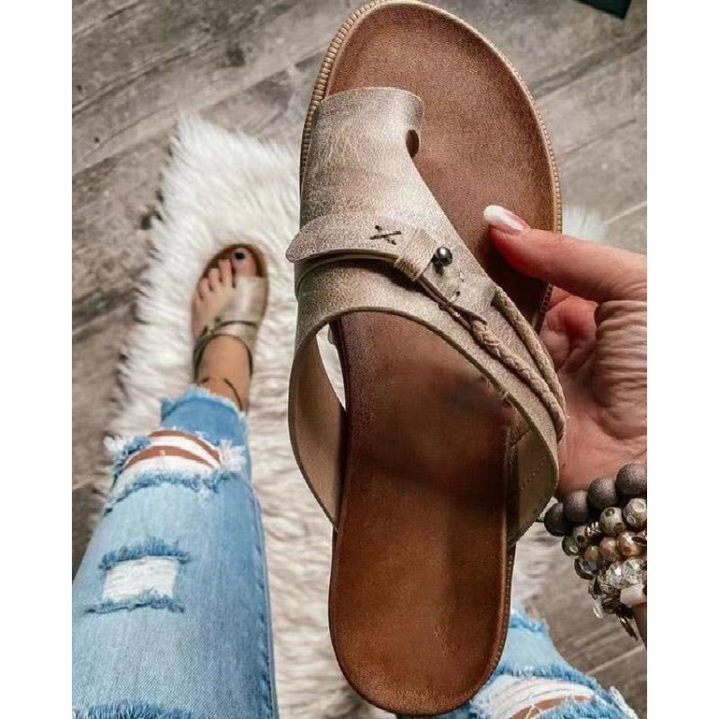 Summer sandals new large size women's shoes women's slippers flat toe women's shoes beach women wear flip-flops