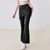 Women's Flared Yoga Pants High Waist Fake Two Piece Drawstring Pleated Wrap Skirt Trouser Tummy Control Running Workout Pants