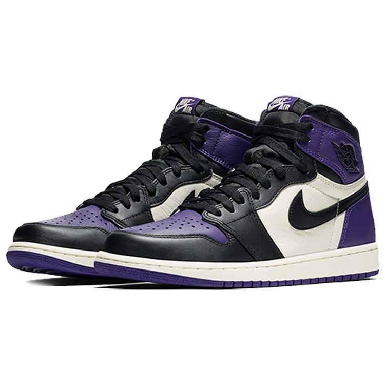 Air Jordan 1 Retro High OG Court Purple Men Sneakers Sail-Black 555088-501