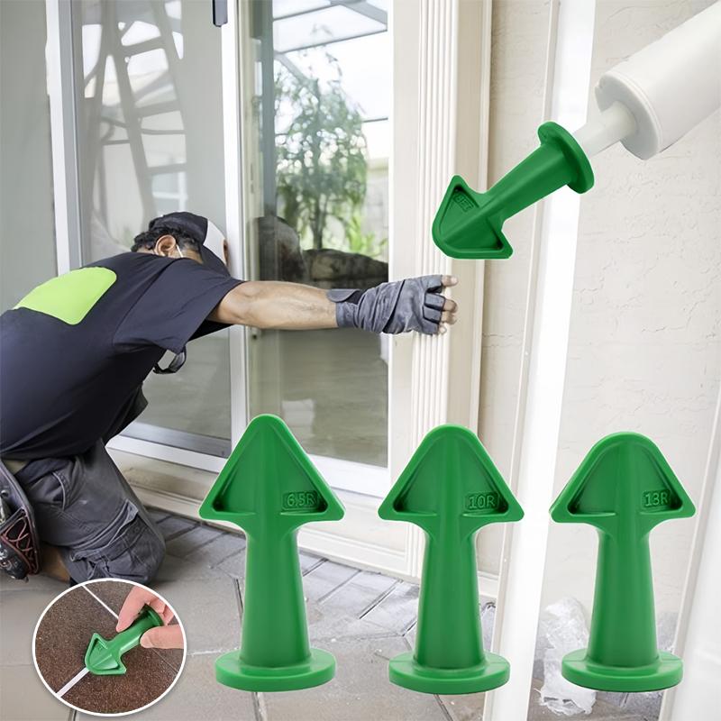 3Pcs/set Caulk Tip Tool Caulking Tips Set Silicone Caulk Applicator Tools Reusable Nozzles for Finishing Grout and Sealant