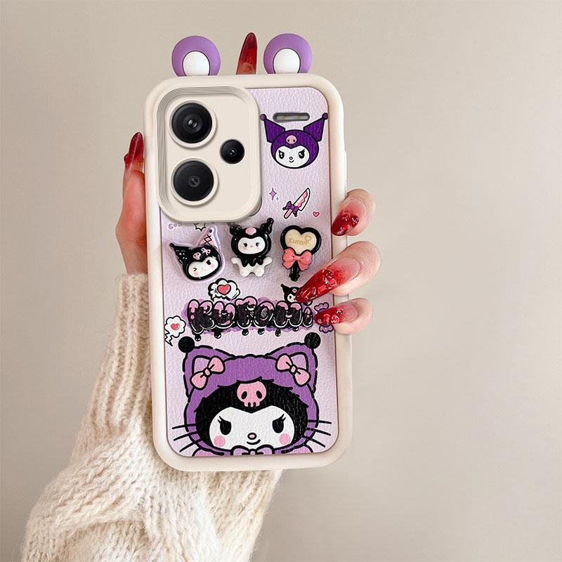 KEYSION Cute Ear 3D Cartoon Case for Redmi Note 13 Pro+ 5G with Bracelet Silicone Shockproof Phone Cover for Redmi Note 13 Pro+ 5G
