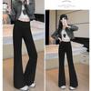 New early autumn cotton micro-flared casual pants women's horseshoe trousers drape slim elastic high-waisted floor pants