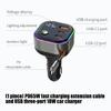 Voltages Display Heavy Duty Car Charger with Retractable Cable Multiple Port for 12V 24V Truck Use for Family Travel