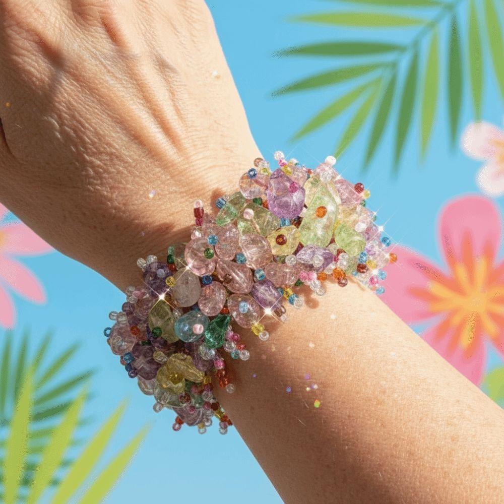 Fairycore Gravel Stone Bracelet Folkways Bohemian Beaded Cuff Resort Photo Props