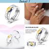 Double Rings Sun With Moon Enamel Zircon Silver Color Finger Rings For Women Girl Female Luxury Party Engagement Jewelry