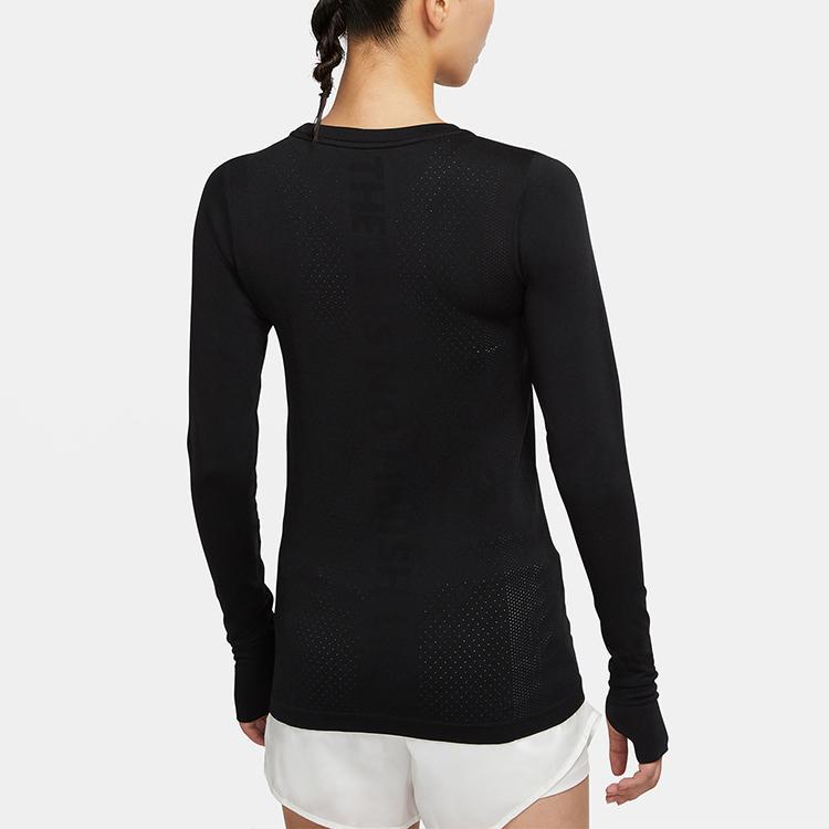 Nike Infinite Fitted Quick-Dry Running Long Sleeve Fitness Top Women Tops Black CU3123-010
