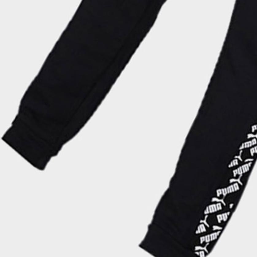 Puma Logo Print Slim Fit Knit Joggers Men Bottoms Black 582805-01