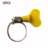 Stainless Steel Hose Clips with Plastic Handle Set of 10 Adjustable Worm Drive
