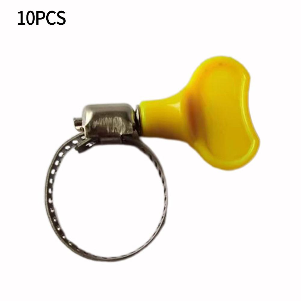 Stainless Steel Hose Clips with Plastic Handle Set of 10 Adjustable Worm Drive