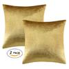 2 Packs Gold Decorative Cushions Covers Cases for Sofa Bed Couch Modern Luxury Solid Velvet Home Throw Pillows Covers