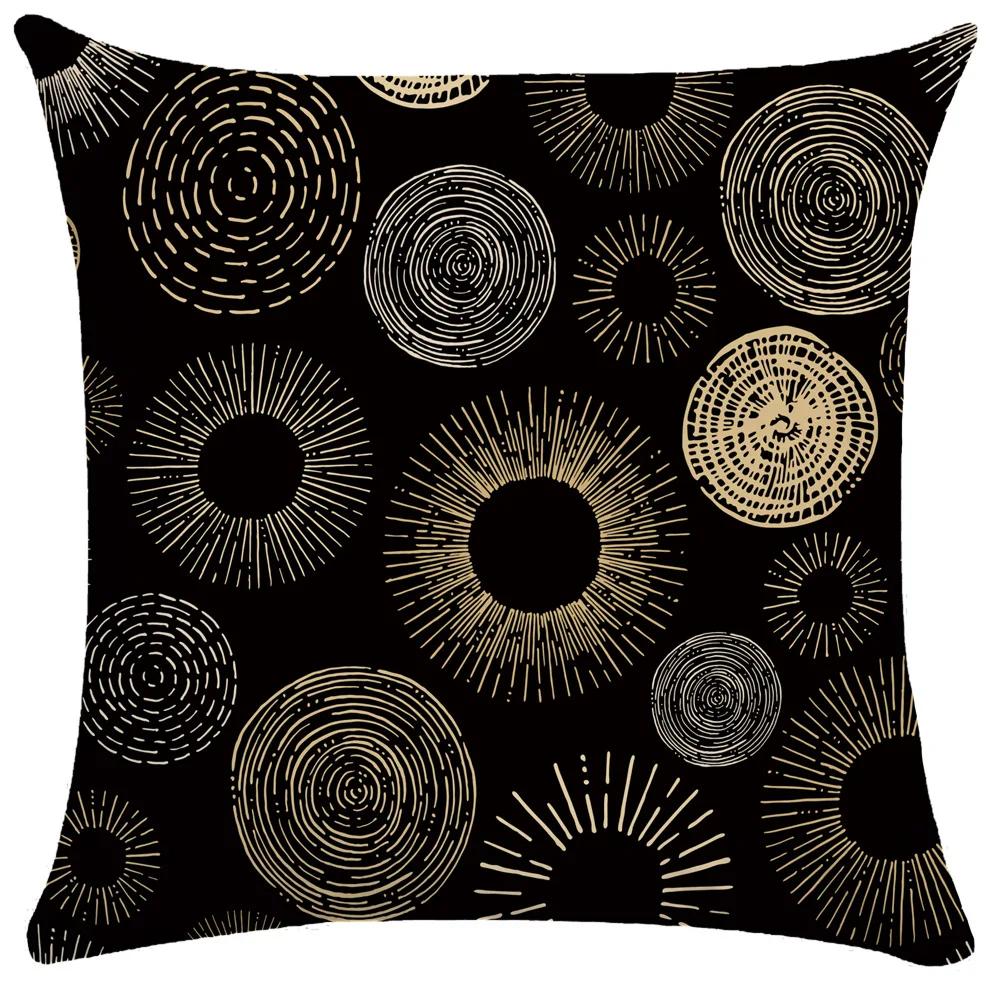 

Golden Geometric Shading Pillowcase Soft Short Plush Cushion Cover 45x45 Pillows for Living Room Sofa Outdoor Cushions Car Seat 12x12Inch