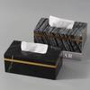 Nordic Modern Natural Marble Tissue Box Rectangular Light Luxury Paper Box Home Hotel Model Room Ornaments Creative Crafts