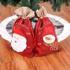 Santa Claus Burlap Christmas Gift and Candy Tote Bag