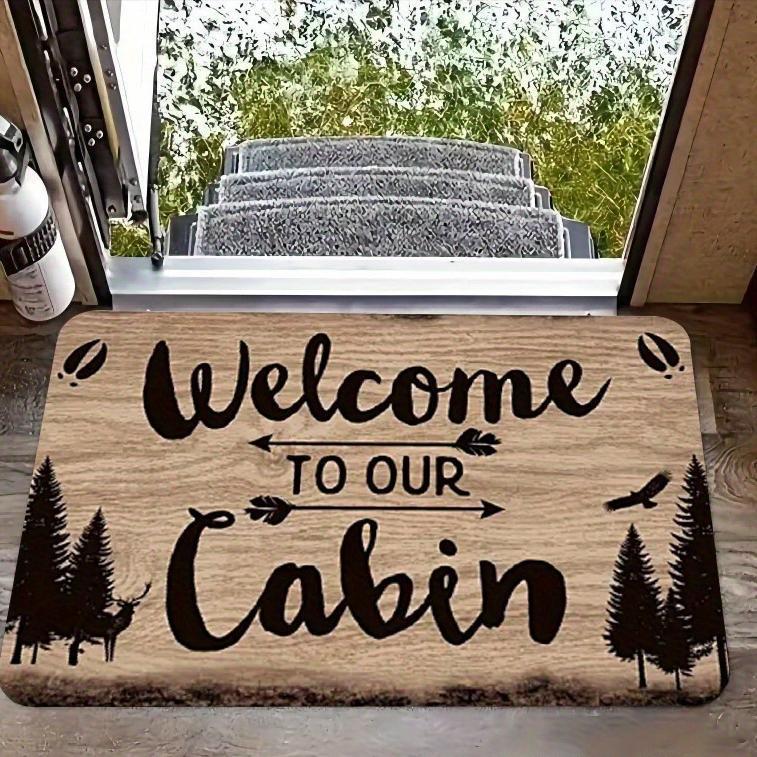 Rutschfeste, schmutzabweisende Willkommensmatte aus Kieselgur mit amerikanischem Buchstabenmuster