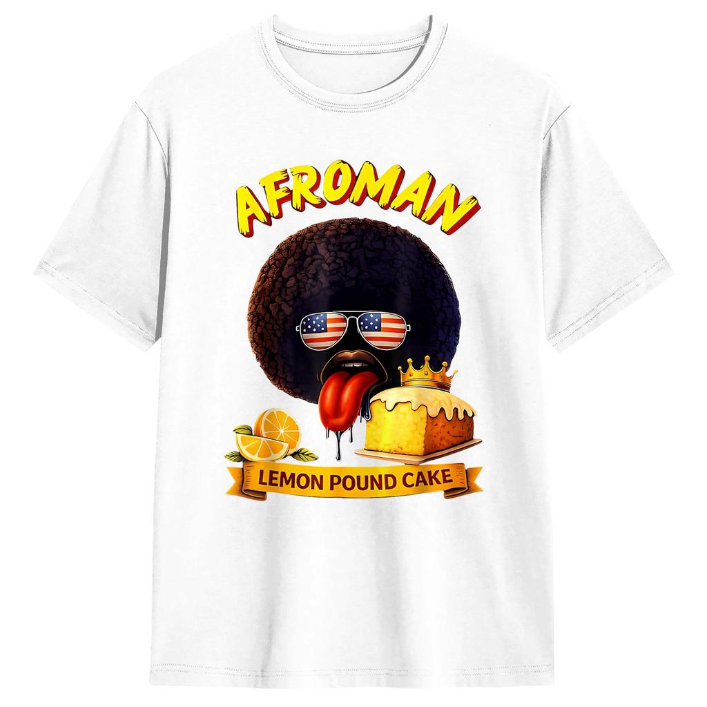2026 AfroUnisex Lemon Pound Cake TShirt Summer 100 Cotton TShirts For Unisex Casual Tshirt Short Sleeve Vintage Tees