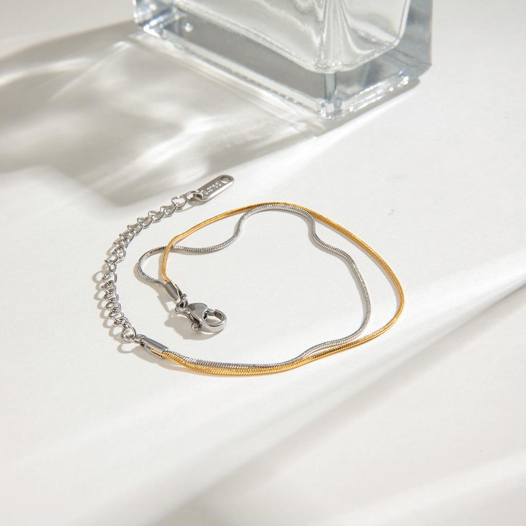  Rust Proof Stainless Steel Multi-Layer Chain Bracelet Daily Smooth Hypoallergenic Waterproof Jewelry for Women Accessories