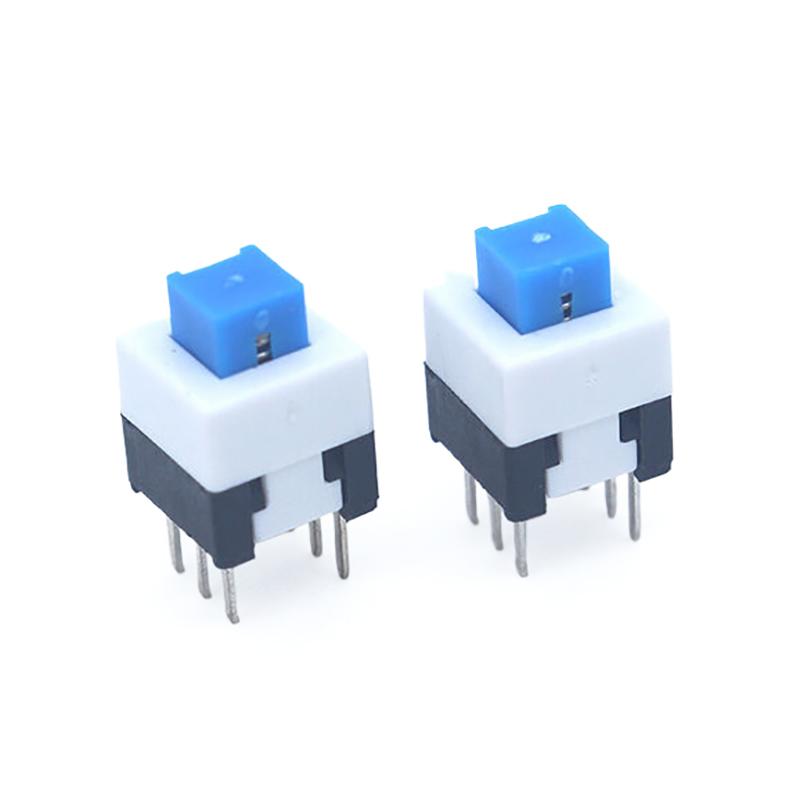 10Pcs/Lot Square 7X7X12Mm 6 Pin Dpdt Mini Push Button Flat Self-Locking Switch G64 Multimeter Switch Micro Switch Kit