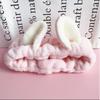 Custom Logo OMG Bowknot Wash Face Hairband Rabbit Cat Ear Cute Plush Lady Soft Women Elastic Hair Band Flannel Make up Headbands