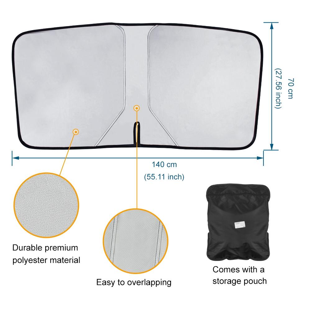 Copertura Parasole Riflettente per Parabrezza Auto Anteriore Posteriore Visiera Parasole Blocco Calore Ombra Pieghevole Estiva UV Tendina Protettore