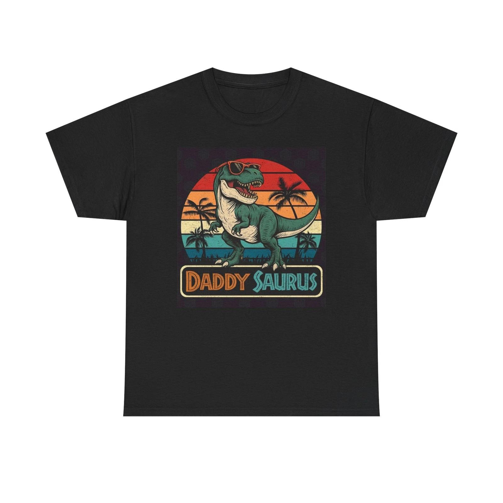 Daddysaurus Graphic T Shirt Funny Dad Parents Unisex Heavy Cotton Tee 3XL