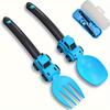 Youngsters's Simple and Cute Cartoon Sports Car Fork and Spoon Youngsters Youngsters's Fork and Spoon Fruit Independent Eating Cartoon Tableware