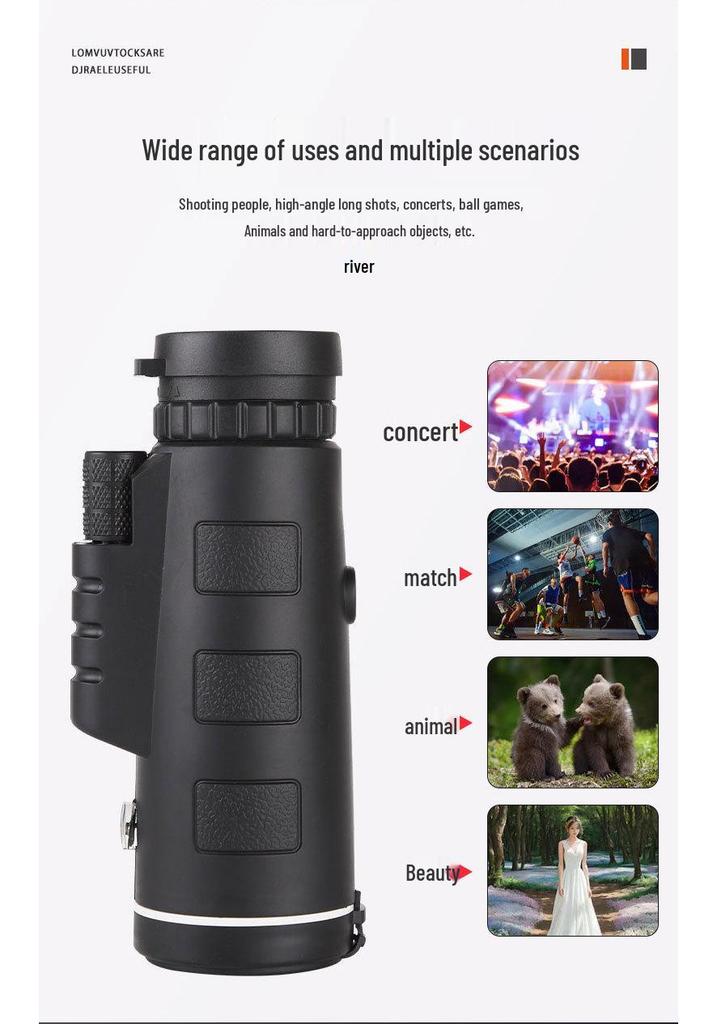 High-Definition Monocular with Phone Holder & Tripod for Outdoor Activities