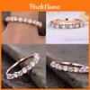 Elegante Anillo de Oro Rosa para Mujer Anillos de Pedrería de Corte Redondo de Alta Calidad Joyería Para Bodas y Aniversarios
