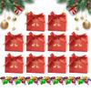 10 Pieces Christmas Ribbon Bow Stamping Gift Box Christmas Holiday Treat Bags For Sharing Festival Family Cheer Tradition Decor