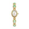 Vintage Ovaal Kwarts Horloge met Jade-Stijl Armband voor Dames
