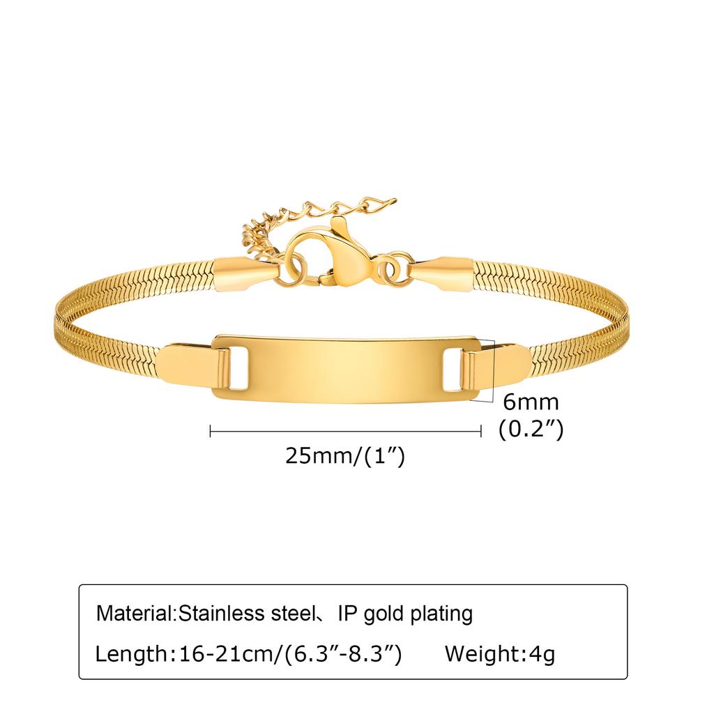 Personalized Bracelet for Girl Boy, Stainless Steel Engraved Name Date for Son Daughter from Mom Baptism Gift