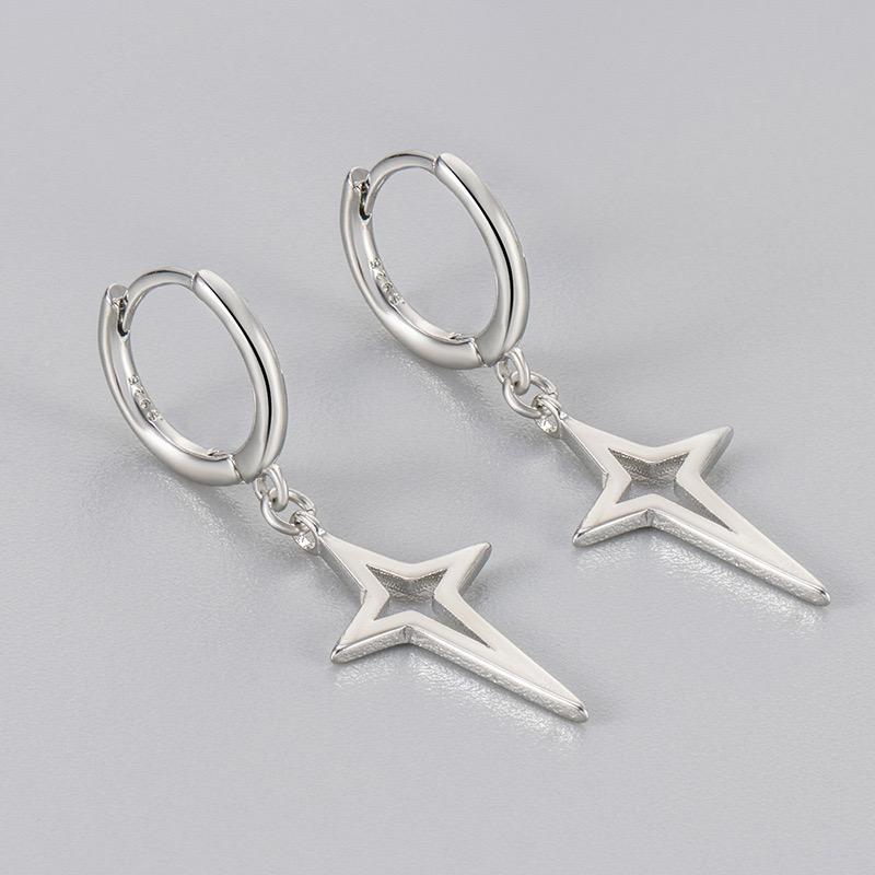 925 Silver Earrings For Women Trendy Heart Star Zircon Earring Jewelry Prevent Allergy Party Accessories Gift
