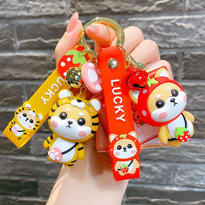Adorable Cartoon Shiba Inu Keychain Resin Cute Trendy Dog Bag Accessory For Couples