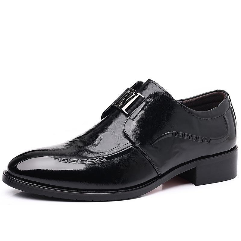 

Мужские формальные туфли из коровьей кожи высшего качества с автоматической пряжкой и дышащим острым носком 42 коричневый