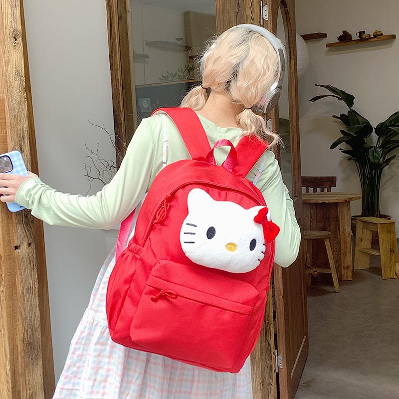 Милый японский детский школьный рюкзак для путешествий, супер милый уличный рюкзак, женский легкий модный рюкзак-кукла, студенческий школьный рюкзак красный