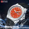 OFNS New Fashion Color Dial Men's Quartz Watch Outdoors Casual Waterproof Clock Silicone Sports Business Dress Men Watch