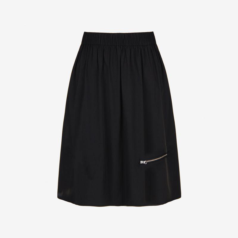 Blue Rose Plus Size Women's Plaid Stretch Waist Skirt Metal Zipper Embellished Decorative Classic Easiest for Match Waist Skirt